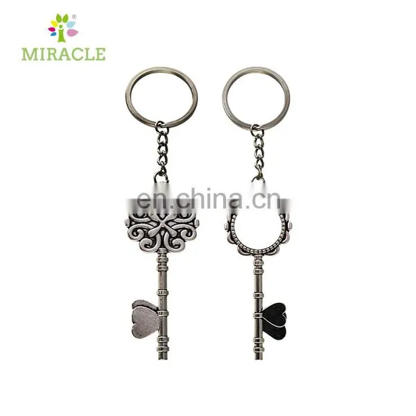 Sublimation Key Shaped Roundl Metal Keychain photo-2