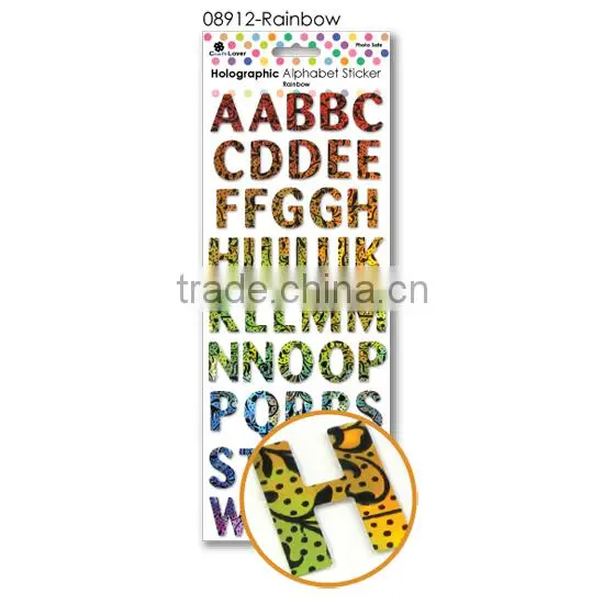 DIY Craft Scrapbook Colourful Alphabet Sticker Shiny Holographic Letter Sticker photo-3