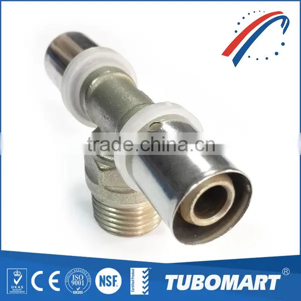 Gas Pipe Parts Brass 3 Way Tube Connector Copper Unequal Tee Male Female Tee Fitting photo-4