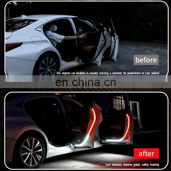 Led Car Door Light Strip 120cm Strobe Warning Streamer Welcome Lamp Waterproof Auto Decorative Ambient Atmosphere Lights 12v New photo-4