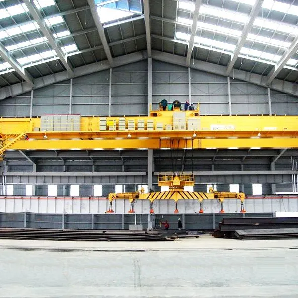 QL 5+5t 10+10t Rotation Hanging Beam Double Girder Electromagnetic Overhead Crane for Steel Plant photo-5