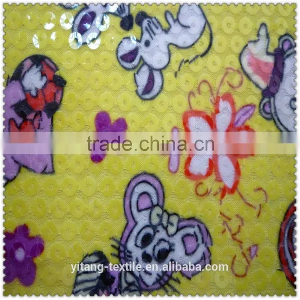 Cute Animal Printed Sequin Fabric photo-3