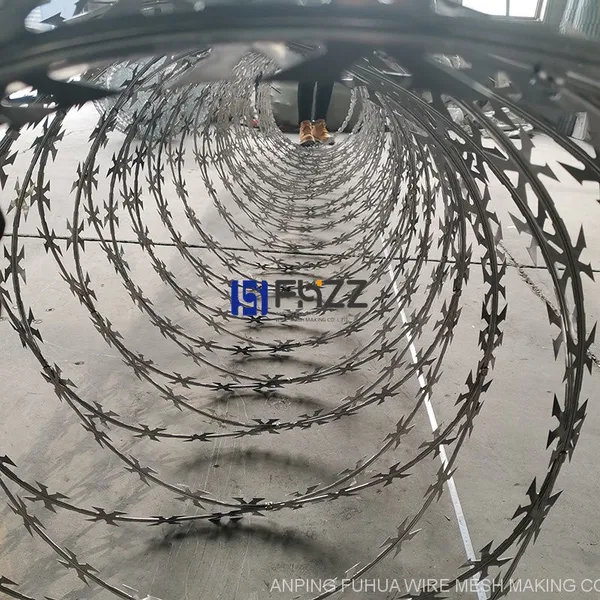 CBT-60 Razor Barbed Tape Concertina 700mm Diameter Hot Dipped High Galvanized for Security Fencing Wire photo-3