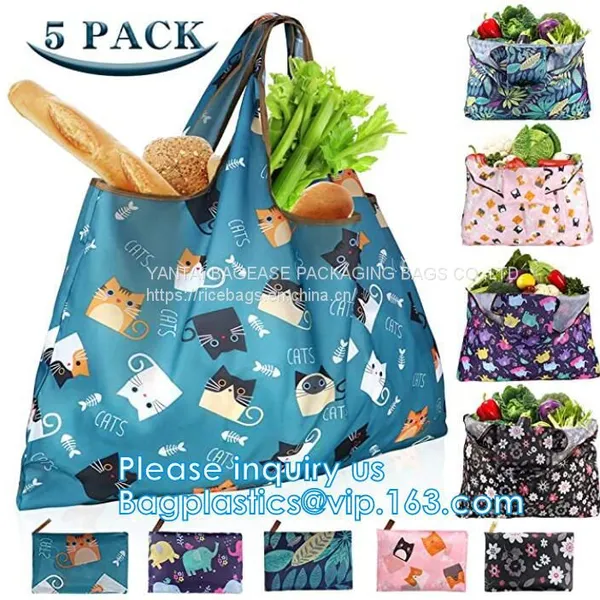 Vegetable Durable Heavy Duty Oxford Polyester XLARGE CAPACITY T-Shirt 201D Polyester Eco Shopping Big Tote Bag photo-3