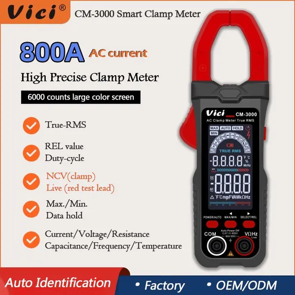 Vicimeter CM-3000 Large Display Screen No Knob AC Clamp Meter photo-2