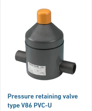 PVC Pressure Retaining Valve for Water Treatment / Chemical Pipeline Back Pressure Valve