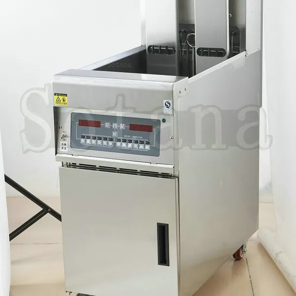 Single-cylinder Vertical Electric Frying Oven With Oil Filtering Cart