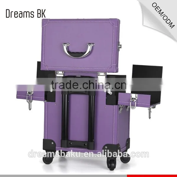 360 Degree Professional Rolling Wheels Trolley Makeup Case for Travel Cosmetic Display Case photo-6