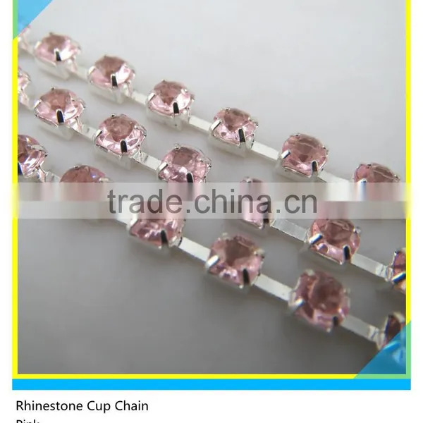 Black Pearl Rhinestone Cup Chain Sew on Gold Plated Rhinestone Claw Chain photo-6