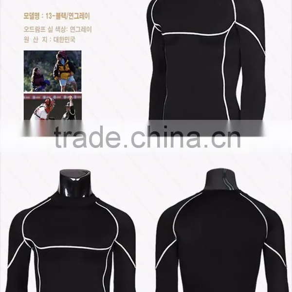 (OEM/ODM Factory)High Quality Wholesale 2016 Men's Sports Compression Under Base Layer Gear Wear Shirt Top photo-2