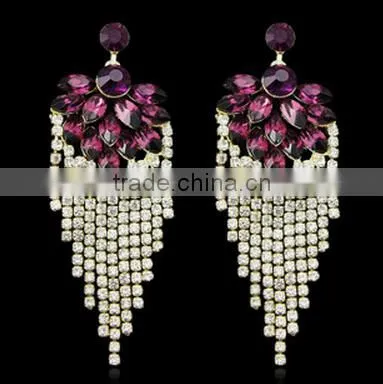 Yiwu Jewelry Factory Wholesale Fashion Cheap Water Drop Jewelry Earrings Latest Design Diamond Earring photo-3