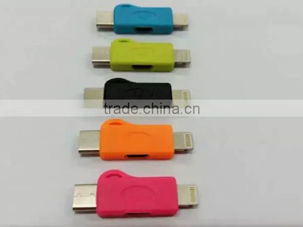 Wholesales 2 in 1 Micro USB 5 Pin to 8 Pin Adapter For IPhone 6 and Android photo-3