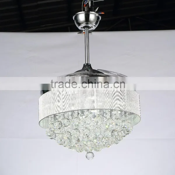 Best Selling Invisible Blade Ceiling Fan Light With Crystal 220v photo-2