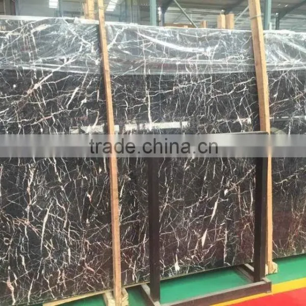 Cheap Chinese Black Marble With White, Red Vines photo-2