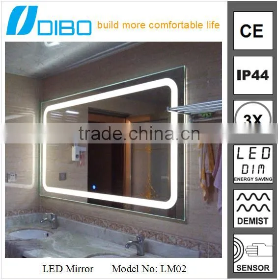 IP44 CE Frameless Bathroom LED Mirror With 3x Magnifier photo-3