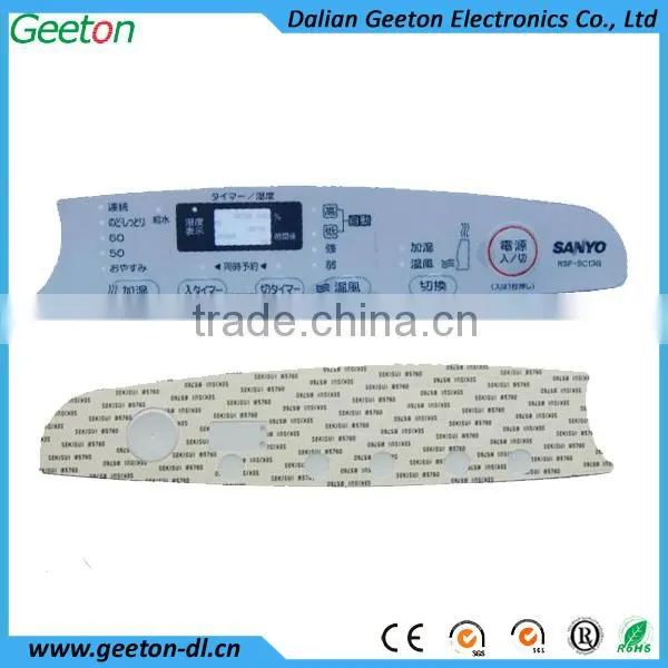 Custom Screen Printing Tactile Embossed Button Electronic Nameplates With LCD Window