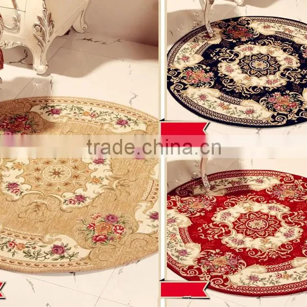 Chenille Jacquard Brown Color Belgium Rug Carpet photo-3