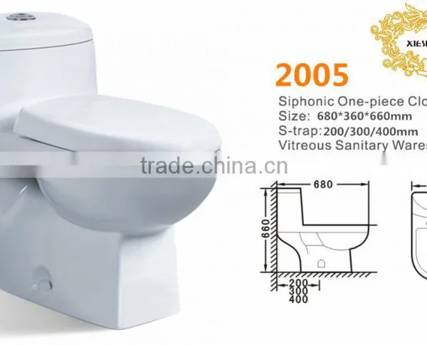 Ceramic One Piece Cheap WC Toilet With Soft Close Seat photo-2