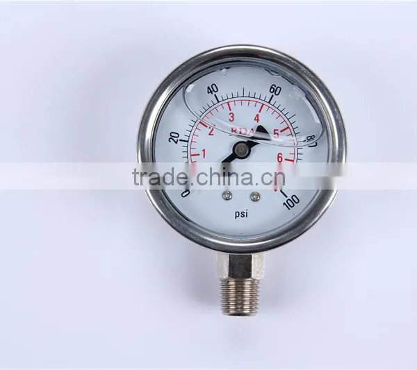 Hot Sale High Quality China Clear 0-600 Bar All Stainless Steel Cheap Pressure Gauge photo-3