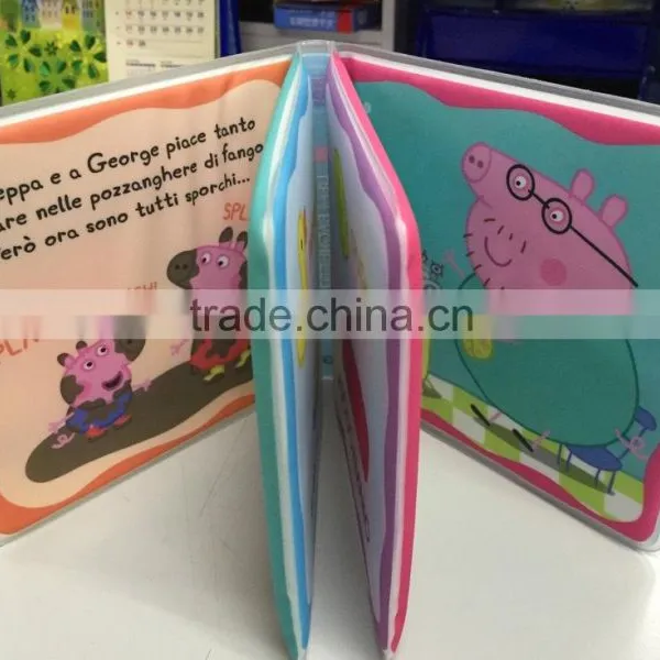 Eco Friendly PVC BB Squeaker Water Proof Plastic Baby Bath Book Early Education Toys photo-2