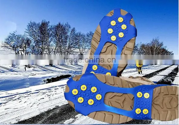 Winter Outdoor Hot Sale 10 Spikes Non-slip Rubber Climbing Ice Crampons photo-6