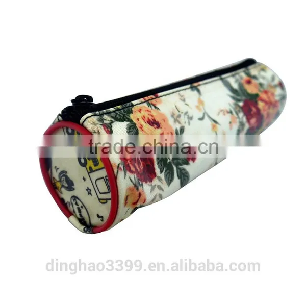 Fashion Floral Roll Polyester Pencil Case Pouch Purse Bag for School photo-4