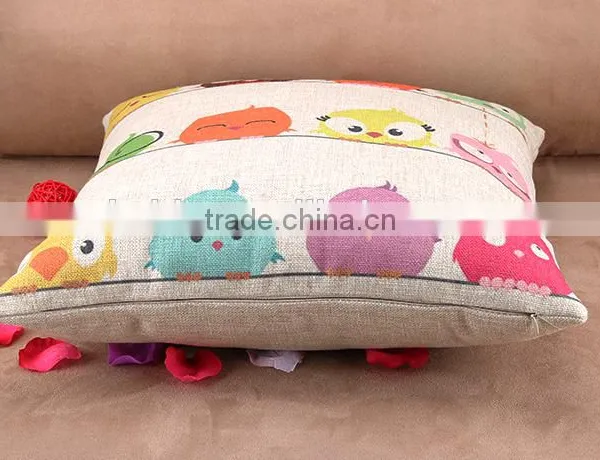 2015 Cotton and Linen Cartoon Cute Bird Sofa Cushion Cover American Country Creative Pillowcase photo-6