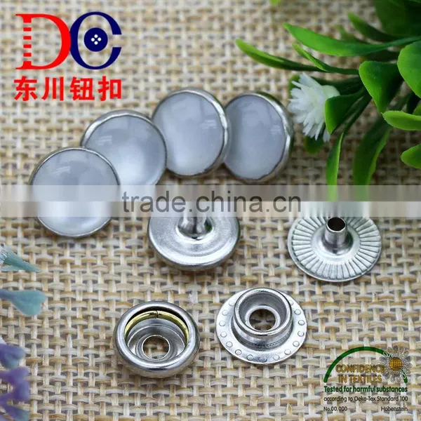 Silver Button Metal Fastenings for Clothes With Inlaided Diamond,Snap Fastener for Coat photo-2