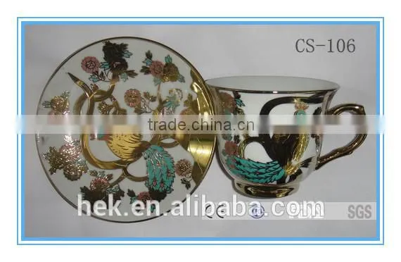 Flower Decorate Custom Printed Ceramic Tea Cup and Saucer photo-6