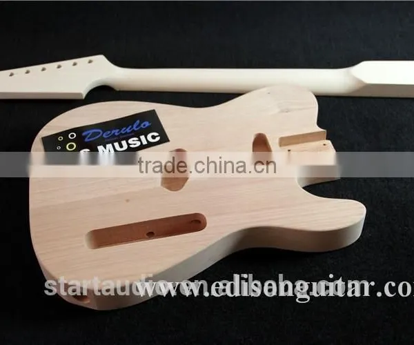 DIY Unfinished Electric Guitar Kits Solid A Level Mahagany Body MX-001 photo-4