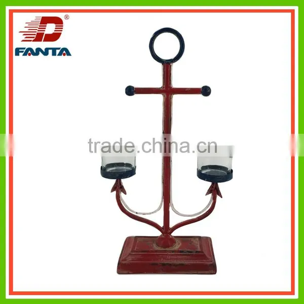 Newest Metal Oceanic Anchor Style Candle Holder for Home Decoration