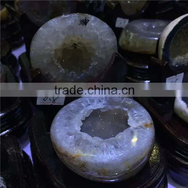 Natural Brazil Small Sized Agate Geode Cornucopia Crystals Ornaments photo-5