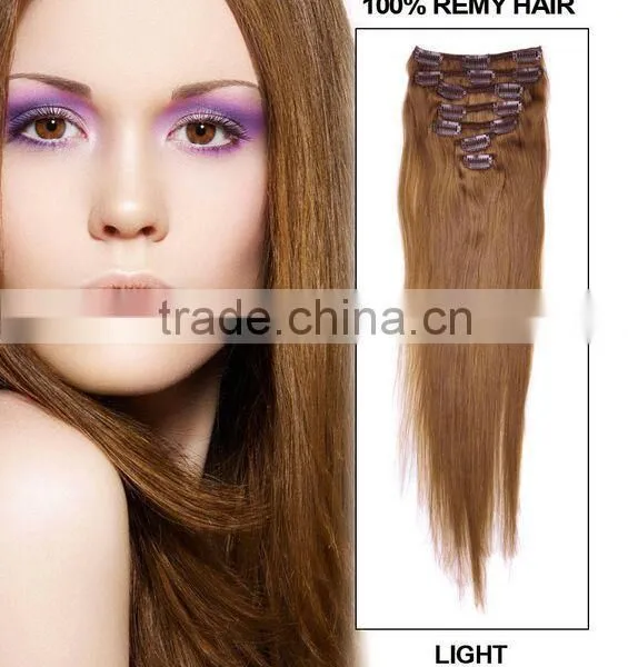 2015 Wholesale Cheap Clip on Human Hair Extension/top Quality With Low Price photo-4