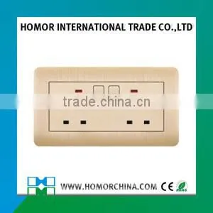 Double Switched Socket With Neon, Wall Switch Socket