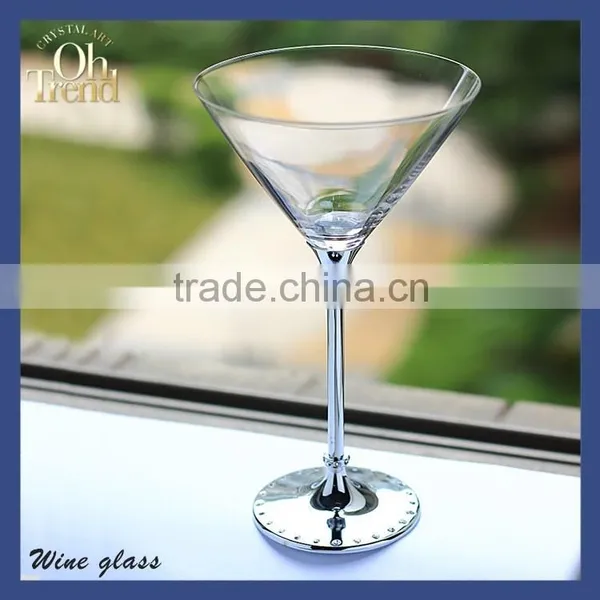 Delicate High Base Metal Handmade Whiskey Glass Cup Wendding photo-2