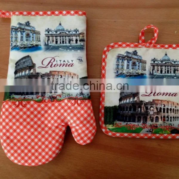 Promotional Kitchen Digital Printed Oven Mitten and Pot Holder Hot Sale Alibba photo-2