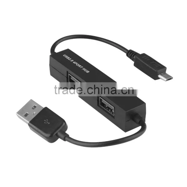 MINI USB OTG Cable for Iphone and Low-cost High-speed Plastic Casing 4 Port Usb 2.0 Hub photo-3