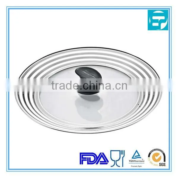 High Quality Multi-size Glass Lid With Steel Rim
