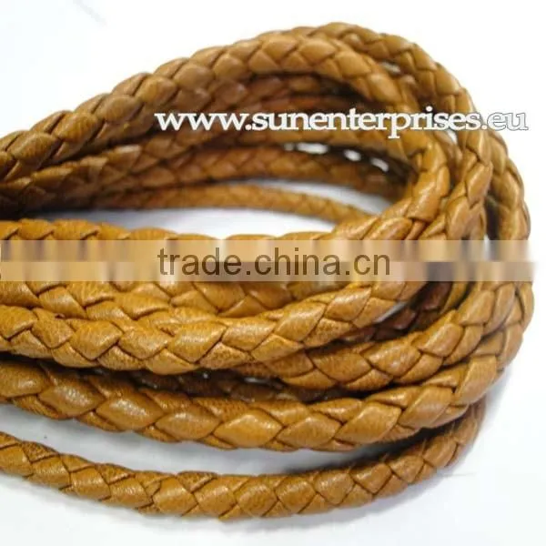 Braided Leather Cords -6mm-SADDLERY