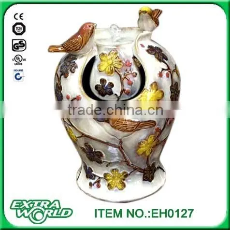 ceramic bird feeder water fountain bird decoration fountain with jar