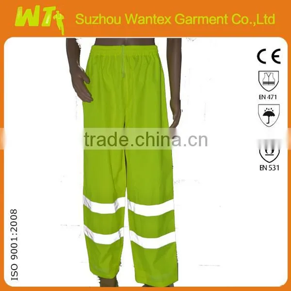 Hi-Vis Two Pieces Work Overalls Waterproof High Visibility Rain Suit Fluorescent Yellow photo-5