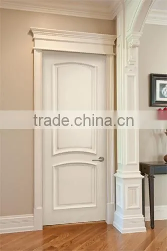 White Panel Solid Wooden Door White Oak Cheap Door Finger Joint Board Door