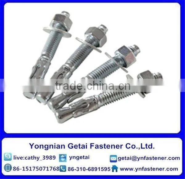 Carbon Steel YZPM8*150 Wedge Anchor Silver White Zinc-plated With Nut and Washer photo-2