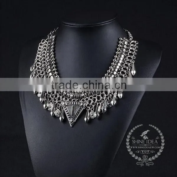 High Quality Vintage Rhinestone Chunky Statement Necklace Tin Alloy Fashion Women Pendant Necklace 6390107 photo-3