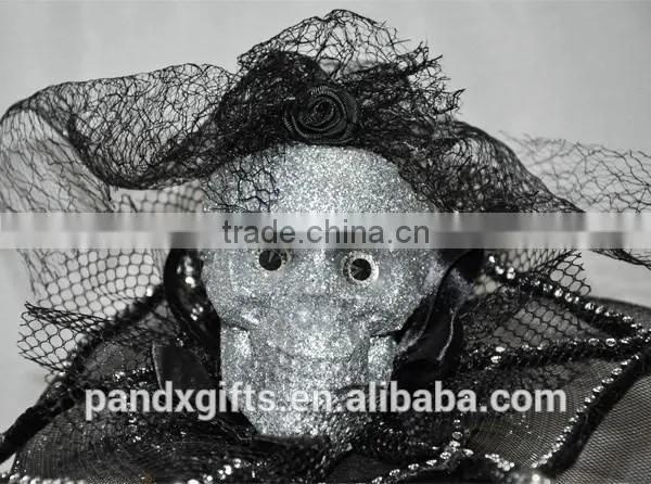 Glitter Skull Lace Net Headband photo-2