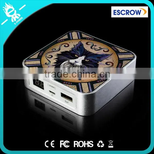 Cat 6000mah 6600mah 7800mah Mini Aluminum Diy Square Portable Power Bank Charger for Smartphone