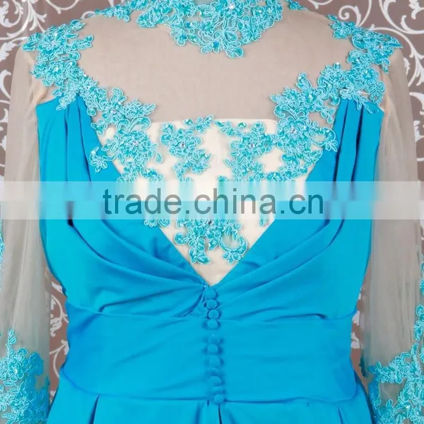 RSE679 Custom Made Trumpet Mermaid Fat Sexy Mother Of The Bride Dresses With Sleeves photo-2