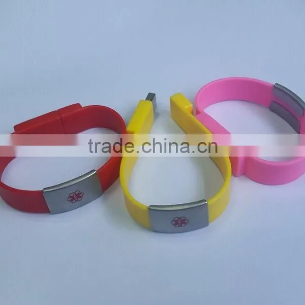 Customized Silicone Wrist Band Usb Driver With Metal photo-3