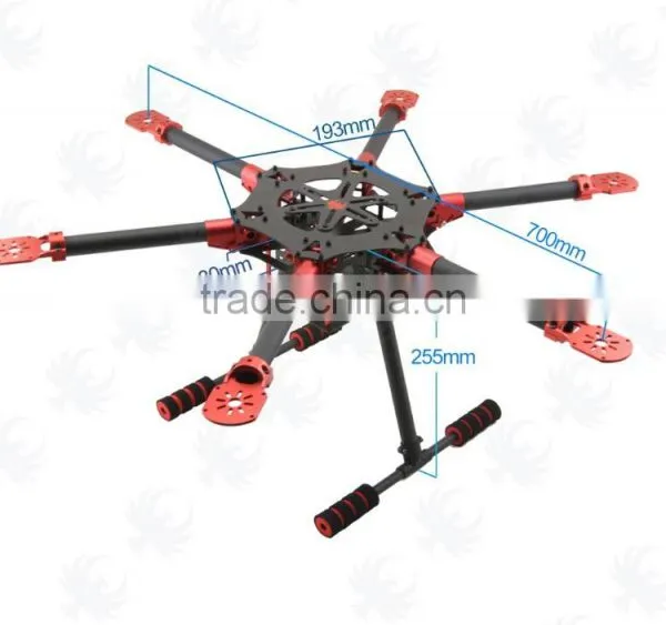 700mm 3K Carbon Fiber Self-lock Umbrella Folding-arm Hexacopter Frame Kit With Landing Gear for RC Multicopter FPV photo-3
