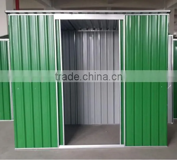 Outdoor DIY Product Sloping Roof Sliding Door Metal Green Sheds With Low Price photo-3